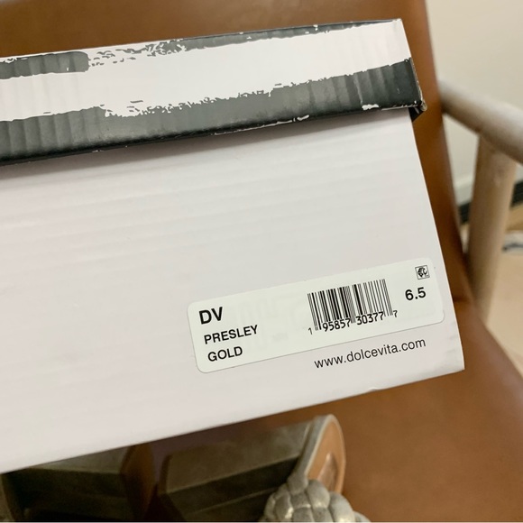 Gold Presley Braided Block Heel Sandals Slides - Picture 15 of 15